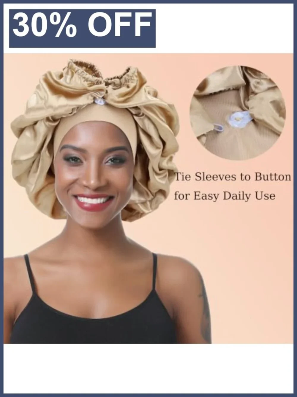 Satin Bonnet for Braids, Long Hair Sleeping Cap with Soft Knit Band